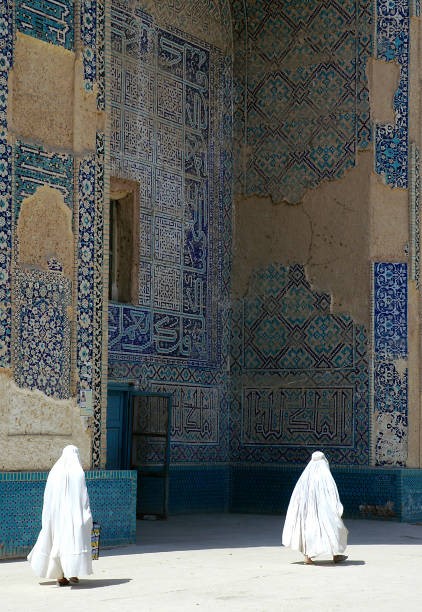 Two women walking in Blue Mosque